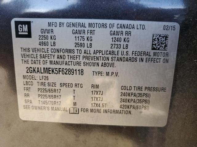 Photo 9 VIN: 2GKALMEK5F6289118 - GMC TERRAIN SL 