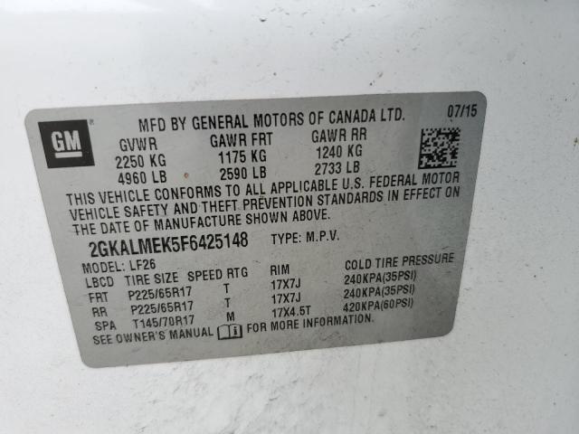 Photo 12 VIN: 2GKALMEK5F6425148 - GMC TERRAIN SL 