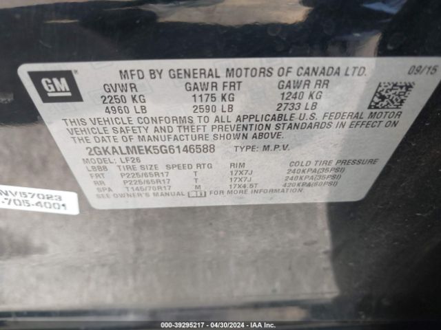 Photo 8 VIN: 2GKALMEK5G6146588 - GMC TERRAIN 