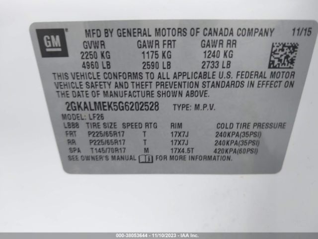 Photo 8 VIN: 2GKALMEK5G6202528 - GMC TERRAIN 