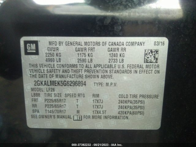 Photo 8 VIN: 2GKALMEK5G6296894 - GMC TERRAIN 