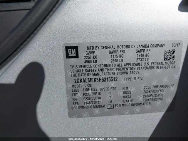 Photo 8 VIN: 2GKALMEK5H6315512 - GMC TERRAIN 