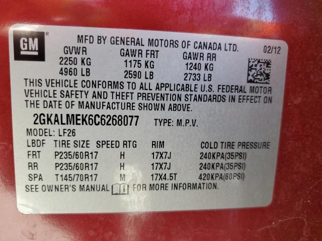 Photo 13 VIN: 2GKALMEK6C6268077 - GMC TERRAIN SL 