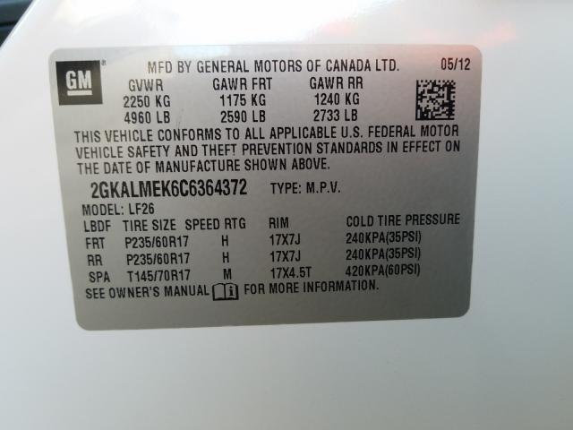 Photo 9 VIN: 2GKALMEK6C6364372 - GMC TERRAIN SL 