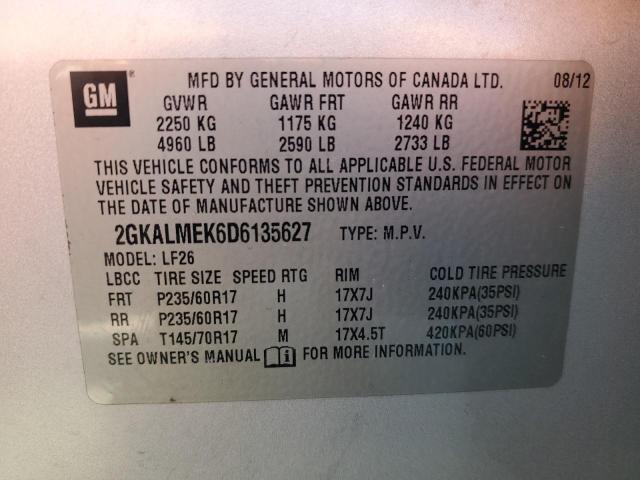 Photo 12 VIN: 2GKALMEK6D6135627 - GMC TERRAIN 