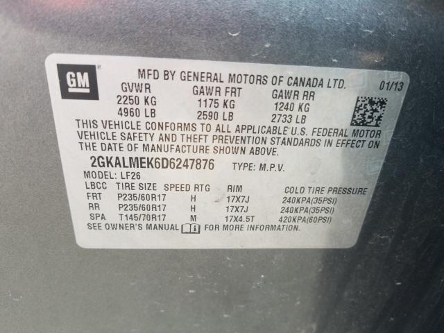 Photo 9 VIN: 2GKALMEK6D6247876 - GMC TERRAIN SL 