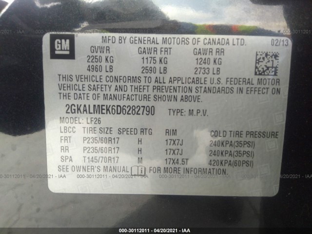 Photo 8 VIN: 2GKALMEK6D6282790 - GMC TERRAIN 