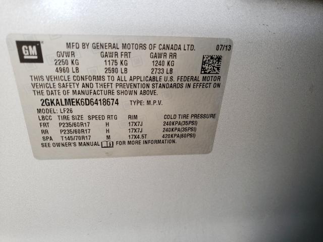 Photo 9 VIN: 2GKALMEK6D6418674 - GMC TERRAIN SL 