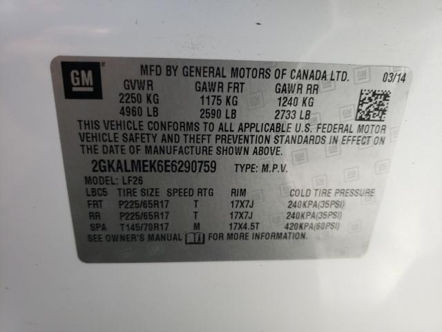 Photo 9 VIN: 2GKALMEK6E6290759 - GMC TERRAIN SL 