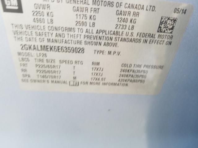 Photo 9 VIN: 2GKALMEK6E6359028 - GMC TERRAIN SL 