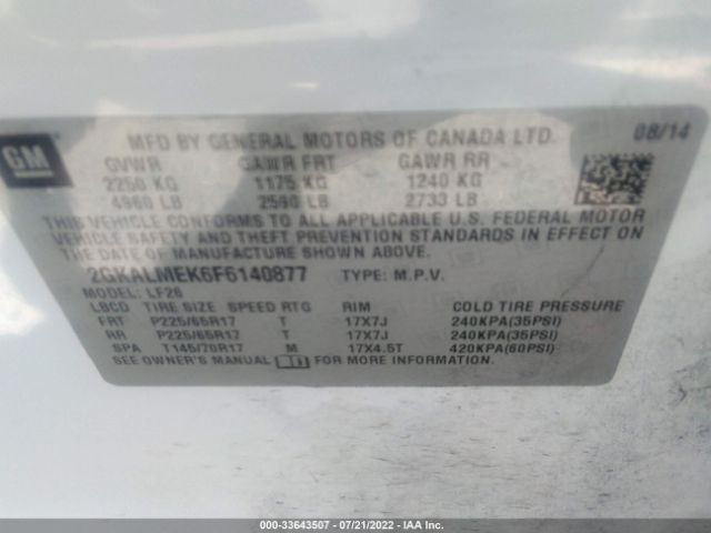 Photo 8 VIN: 2GKALMEK6F6140877 - GMC TERRAIN 