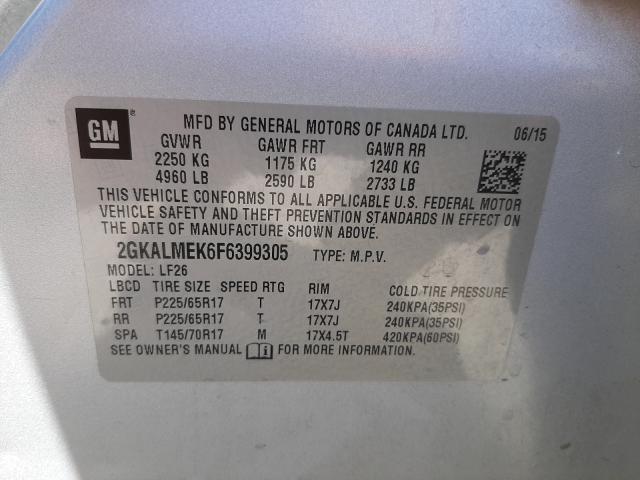 Photo 9 VIN: 2GKALMEK6F6399305 - GMC TERRAIN 