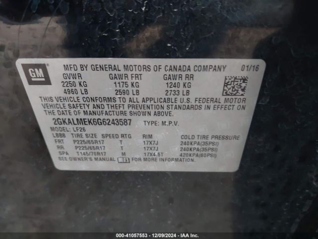 Photo 8 VIN: 2GKALMEK6G6243587 - GMC TERRAIN 