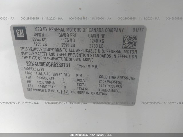 Photo 8 VIN: 2GKALMEK6H6289731 - GMC TERRAIN 