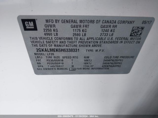 Photo 8 VIN: 2GKALMEK6H6338331 - GMC TERRAIN 