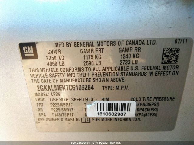 Photo 8 VIN: 2GKALMEK7C6106264 - GMC TERRAIN 