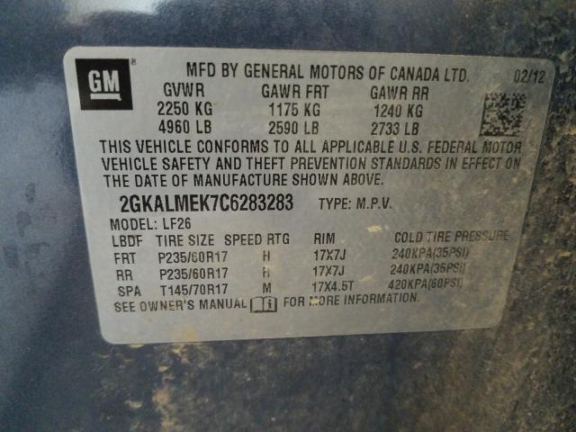 Photo 9 VIN: 2GKALMEK7C6283283 - GMC TERRAIN SL 