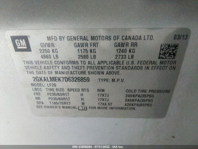 Photo 8 VIN: 2GKALMEK7D6326859 - GMC TERRAIN 