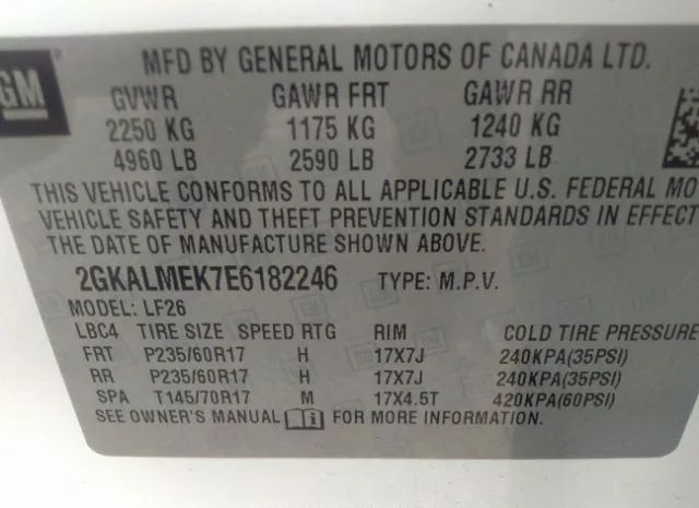 Photo 8 VIN: 2GKALMEK7E6182246 - GMC TERRAIN 