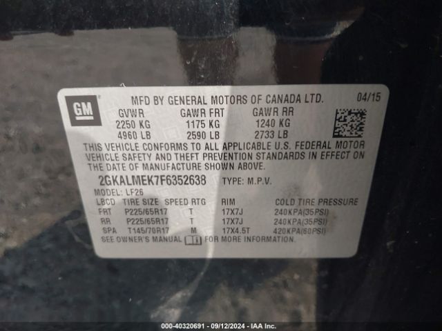 Photo 8 VIN: 2GKALMEK7F6352638 - GMC TERRAIN 