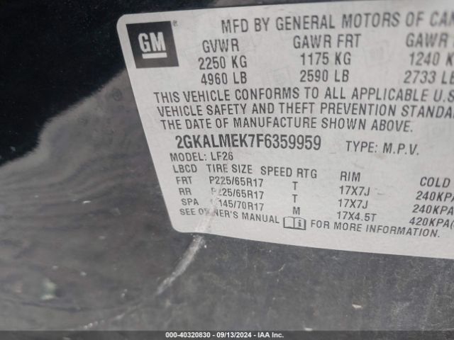 Photo 8 VIN: 2GKALMEK7F6359959 - GMC TERRAIN 