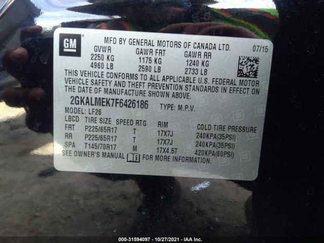 Photo 8 VIN: 2GKALMEK7F6426186 - GMC TERRAIN 