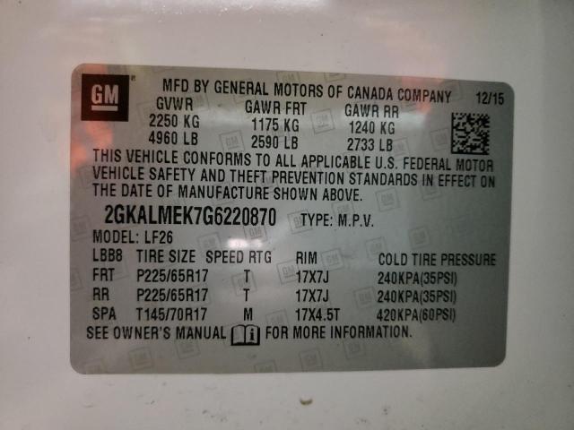 Photo 9 VIN: 2GKALMEK7G6220870 - GMC TERRAIN SL 