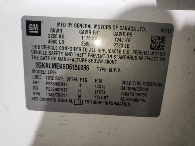 Photo 9 VIN: 2GKALMEK8D6150386 - GMC TERRAIN SL 