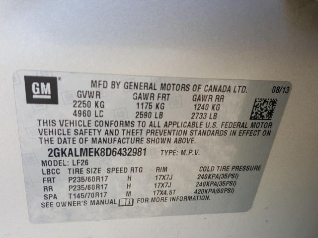 Photo 9 VIN: 2GKALMEK8D6432981 - GMC TERRAIN SL 