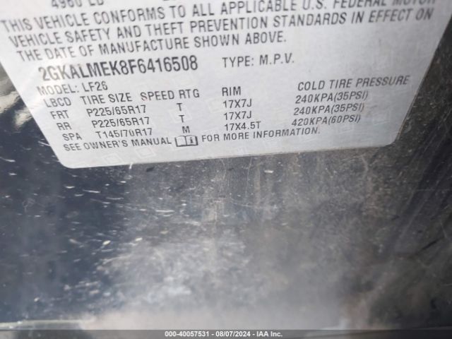 Photo 8 VIN: 2GKALMEK8F6416508 - GMC TERRAIN 