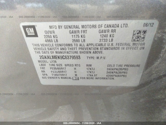 Photo 8 VIN: 2GKALMEK9C6379593 - GMC TERRAIN 