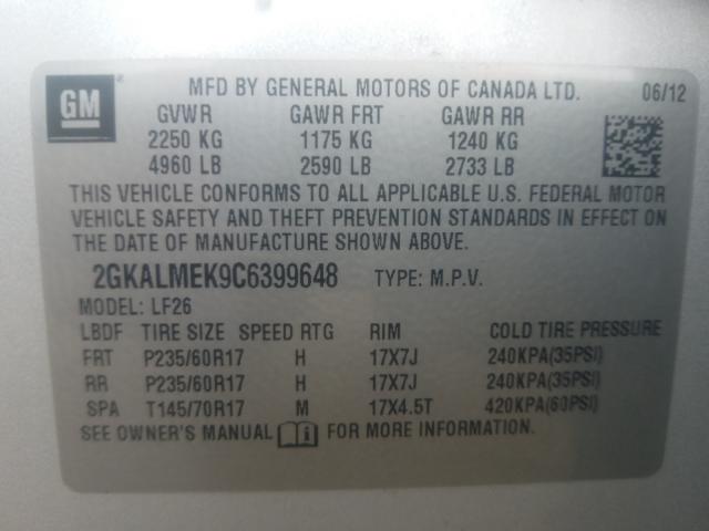 Photo 9 VIN: 2GKALMEK9C6399648 - GMC TERRAIN SL 