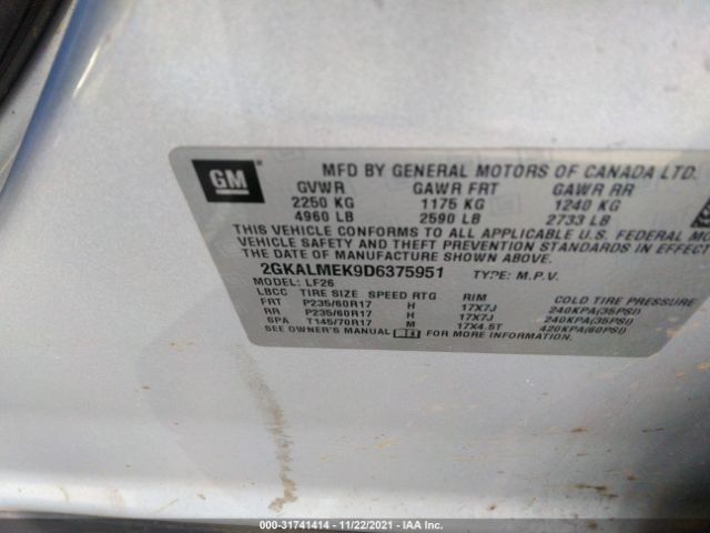 Photo 8 VIN: 2GKALMEK9D6375951 - GMC TERRAIN 