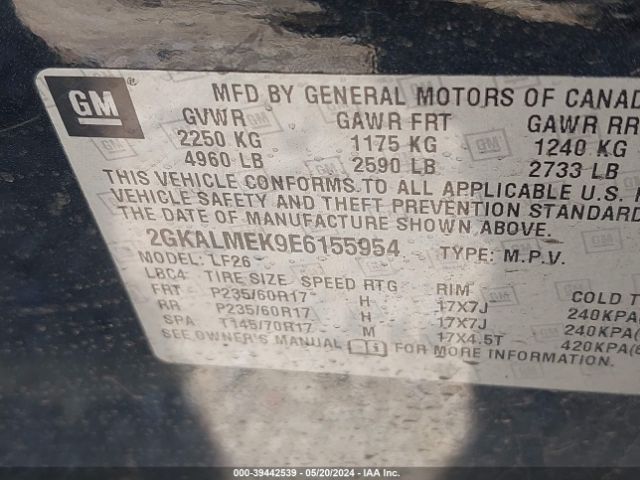 Photo 8 VIN: 2GKALMEK9E6155954 - GMC TERRAIN 