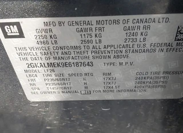 Photo 8 VIN: 2GKALMEK9E6187643 - GMC TERRAIN 