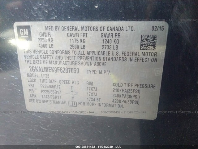 Photo 8 VIN: 2GKALMEK9F6287050 - GMC TERRAIN 