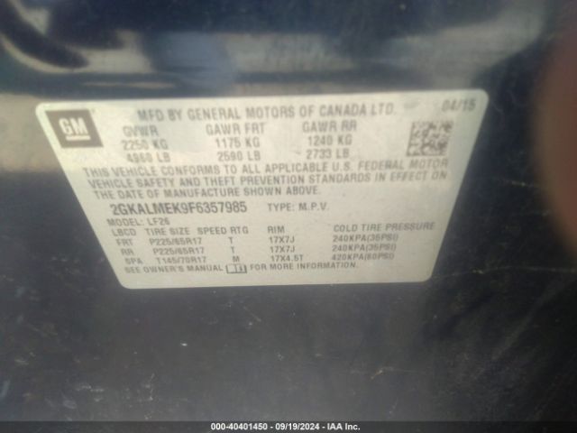 Photo 8 VIN: 2GKALMEK9F6357985 - GMC TERRAIN 