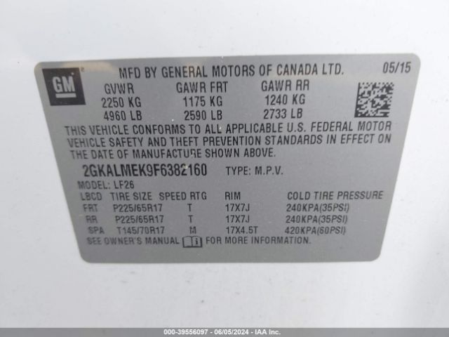 Photo 8 VIN: 2GKALMEK9F6382160 - GMC TERRAIN 