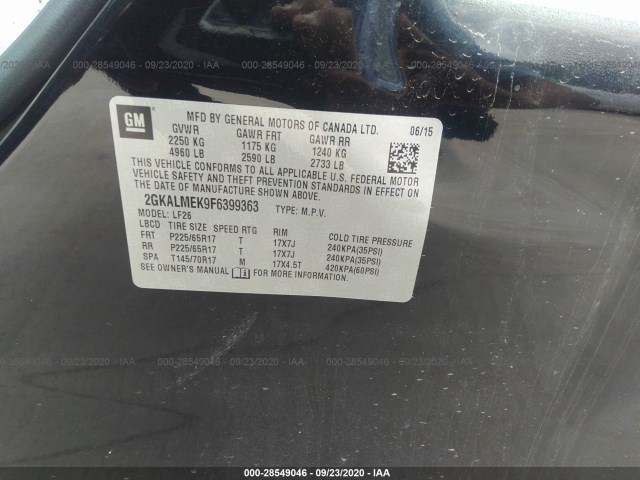 Photo 8 VIN: 2GKALMEK9F6399363 - GMC TERRAIN 