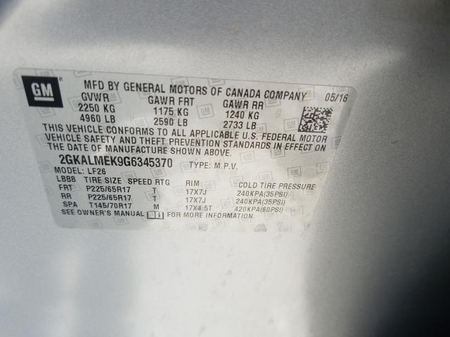 Photo 9 VIN: 2GKALMEK9G6345370 - GMC TERRAIN SL 