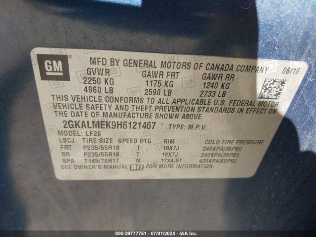 Photo 8 VIN: 2GKALMEK9H6121467 - GMC TERRAIN 