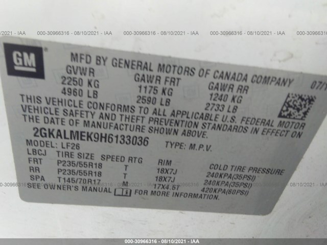 Photo 8 VIN: 2GKALMEK9H6133036 - GMC TERRAIN 