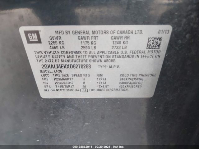 Photo 8 VIN: 2GKALMEKXD6270268 - GMC TERRAIN 