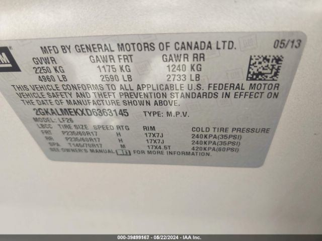 Photo 8 VIN: 2GKALMEKXD6363145 - GMC TERRAIN 