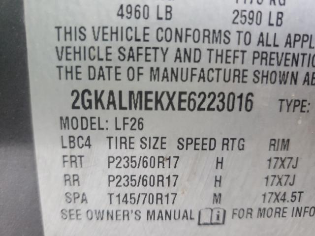 Photo 9 VIN: 2GKALMEKXE6223016 - GMC TERRAIN SL 