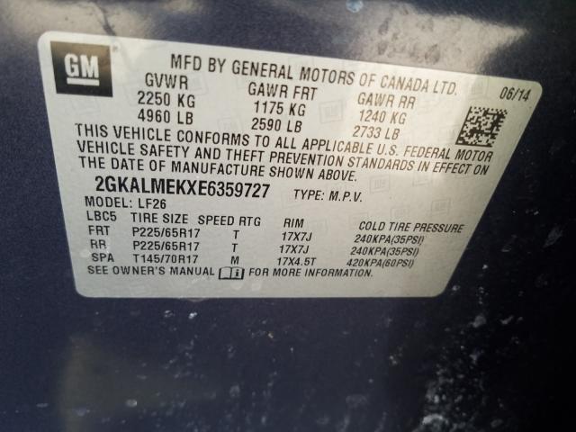 Photo 9 VIN: 2GKALMEKXE6359727 - GMC TERRAIN SL 