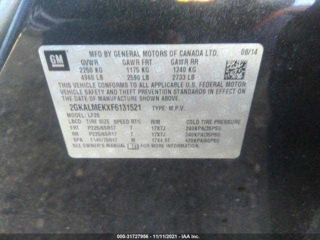 Photo 8 VIN: 2GKALMEKXF6131521 - GMC TERRAIN 