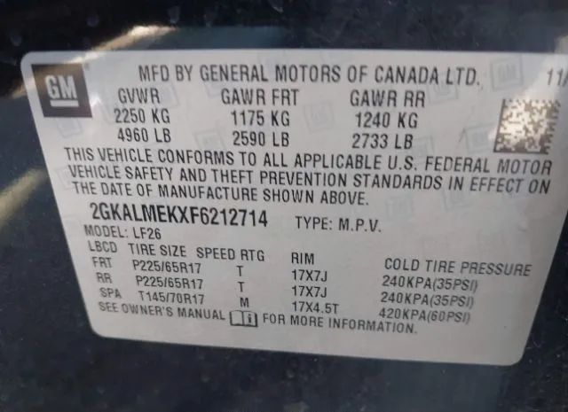 Photo 8 VIN: 2GKALMEKXF6212714 - GMC TERRAIN 