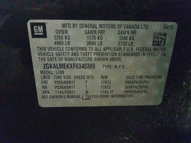 Photo 9 VIN: 2GKALMEKXF6345389 - GMC TERRAIN SL 