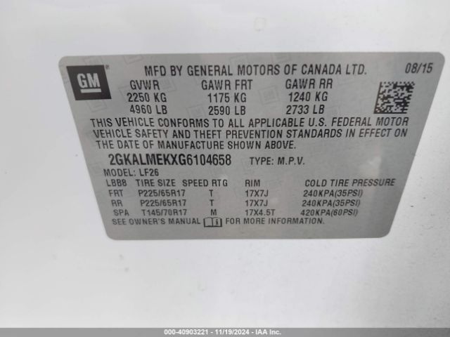 Photo 8 VIN: 2GKALMEKXG6104658 - GMC TERRAIN 